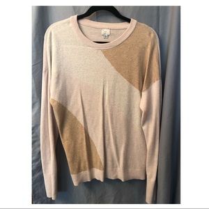 Pink, brown, and cream light weight sweater